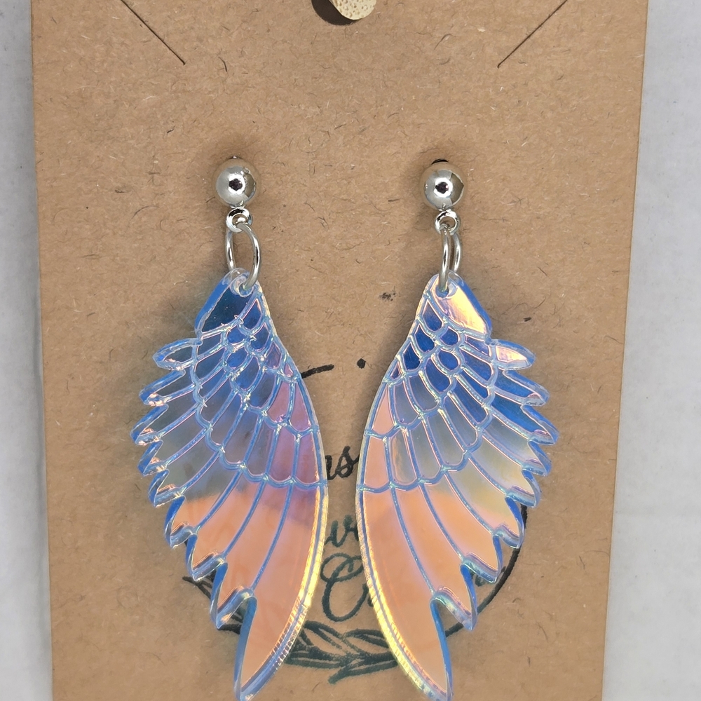 Elegant Iridescent Wing Earrings